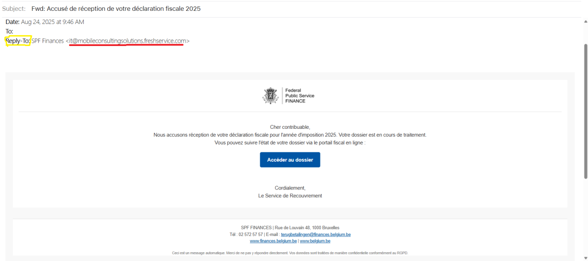 fake ebox message