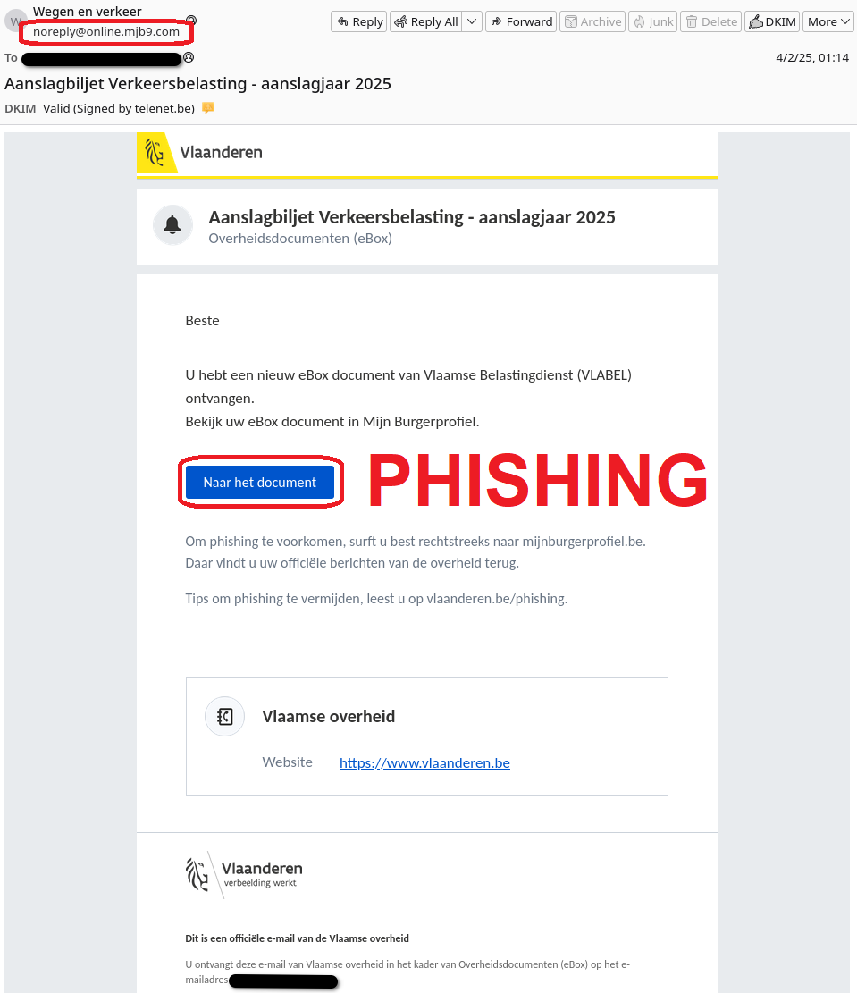 phishing wegen en verkeer